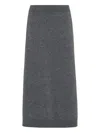 Brunello Cucinelli Women Cashmere Midi Skirt In Gray