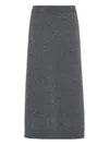 Brunello Cucinelli Women Cashmere Midi Skirt In Gray