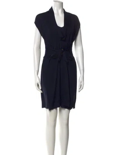Pre-owned Brunello Cucinelli Cashmere Mini Dress In Blue