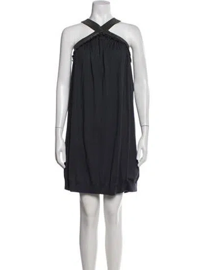 Pre-owned Brunello Cucinelli Cashmere Mini Dress In Blue