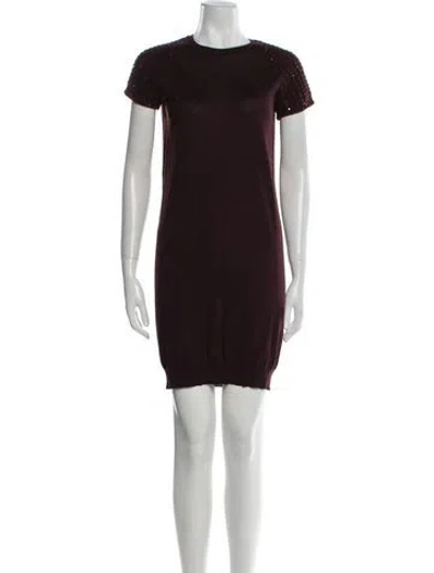 Pre-owned Brunello Cucinelli Cashmere Mini Dress In Burgundy