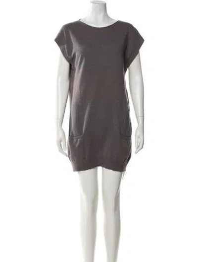 Pre-owned Brunello Cucinelli Cashmere Mini Dress In Gray