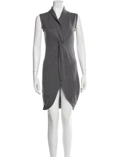 Pre-owned Brunello Cucinelli Cashmere Mini Dress In Gray