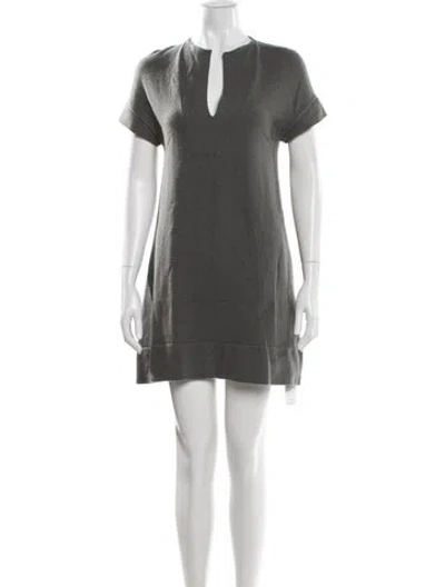 Pre-owned Brunello Cucinelli Cashmere Mini Dress In Gray