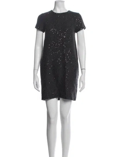Pre-owned Brunello Cucinelli Cashmere Mini Dress In Grey