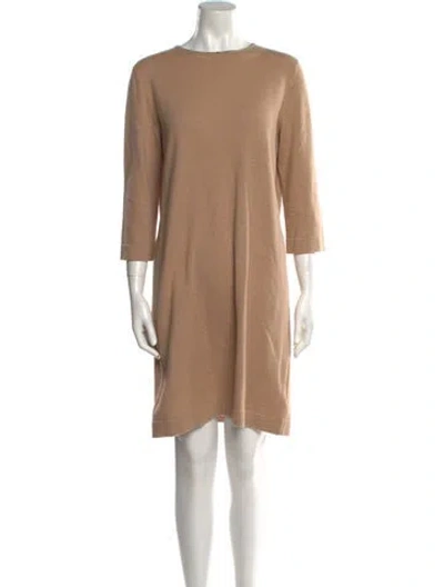 Pre-owned Brunello Cucinelli Cashmere Mini Dress In Neutral