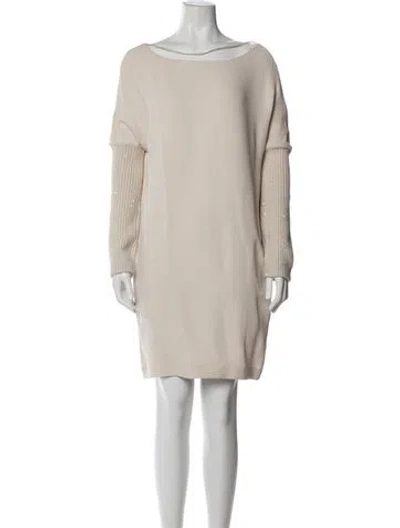 Pre-owned Brunello Cucinelli Cashmere Mini Dress In Purple