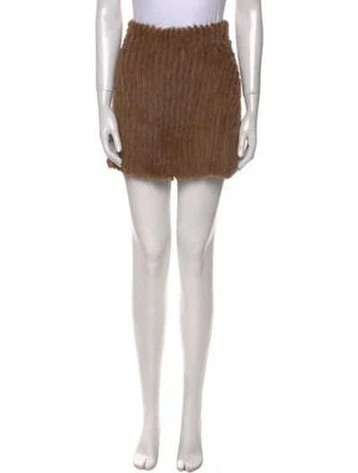 Pre-owned Brunello Cucinelli Cashmere Mini Skirt In Brown