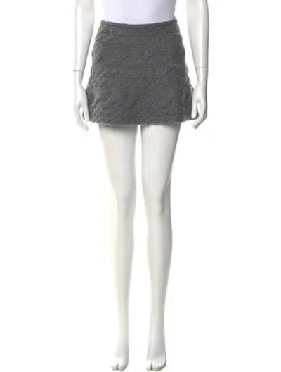 Pre-owned Brunello Cucinelli Cashmere Mini Skirt In Gray