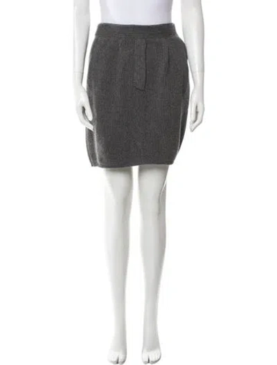 Pre-owned Brunello Cucinelli Cashmere Mini Skirt In Gray