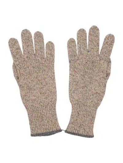 Pre-owned Brunello Cucinelli Cashmere Mittens In Neutral