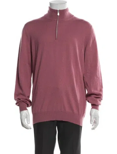 Pre-owned Brunello Cucinelli Cashmere Mock Neck Pullover In Pink