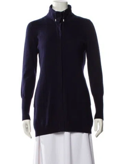 Pre-owned Brunello Cucinelli Cashmere Mock Neck Sweater In Blue