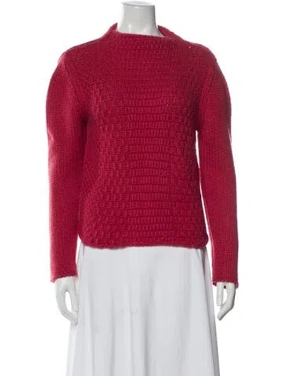 Pre-owned Brunello Cucinelli Cashmere Mock Neck Sweater In Burgundy