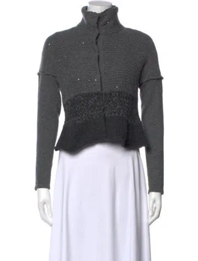 Pre-owned Brunello Cucinelli Cashmere Mock Neck Sweater In Gray