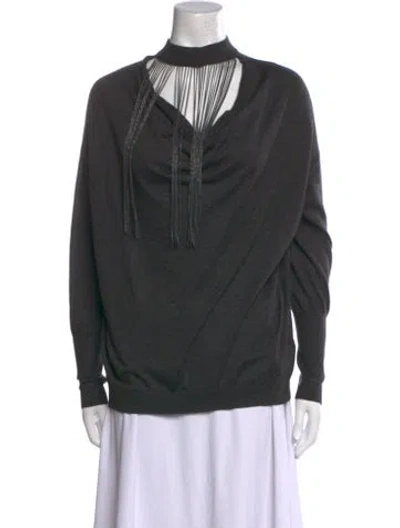 Pre-owned Brunello Cucinelli Cashmere Mock Neck Sweater In Gray