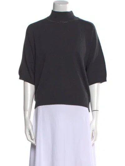 Pre-owned Brunello Cucinelli Cashmere Mock Neck Sweater In Gray