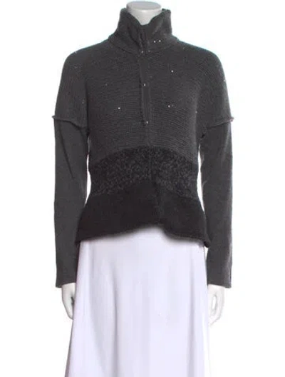 Pre-owned Brunello Cucinelli Cashmere Mock Neck Sweater In Gray