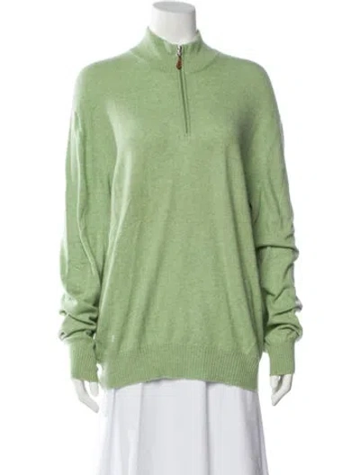 Pre-owned Brunello Cucinelli Cashmere Mock Neck Sweater In Green