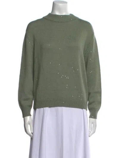 Pre-owned Brunello Cucinelli Cashmere Mock Neck Sweater In Green