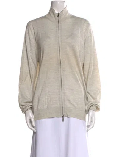Pre-owned Brunello Cucinelli Cashmere Mock Neck Sweater In Neutral