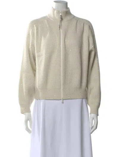 Pre-owned Brunello Cucinelli Cashmere Mock Neck Sweater In Neutral