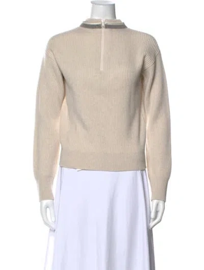 Pre-owned Brunello Cucinelli Cashmere Mock Neck Sweater In Neutral