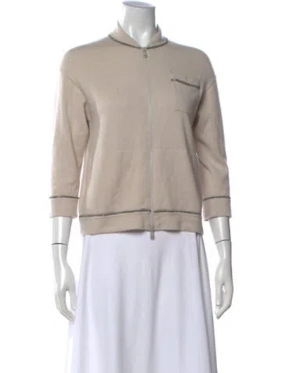 Pre-owned Brunello Cucinelli Cashmere Mock Neck Sweater In Neutrals