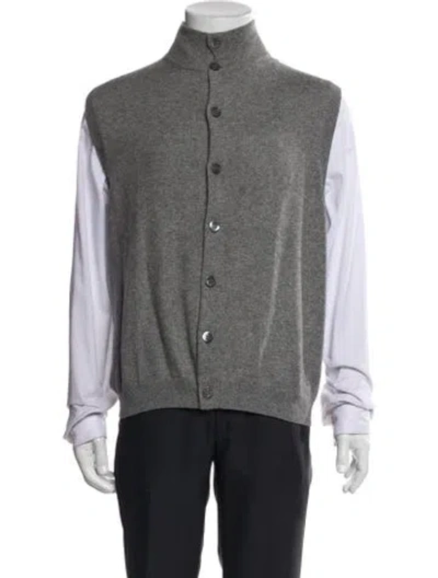 Pre-owned Brunello Cucinelli Cashmere Mock Neck Sweater Vest In Gray