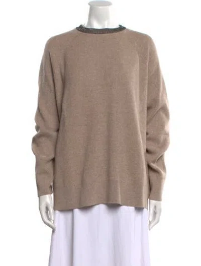 Pre-owned Brunello Cucinelli Cashmere Mock Neck Sweater W/ Tags In Neutral