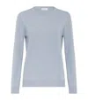 Brunello Cucinelli Cashmere Monili-trim Sweater In Blue