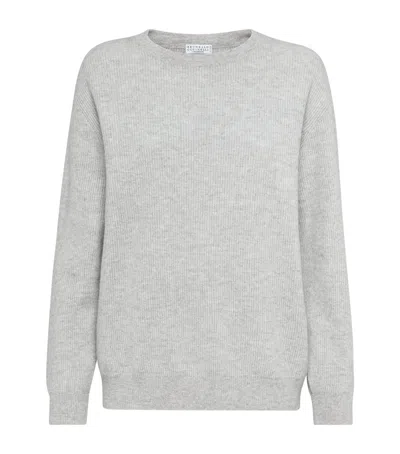 BRUNELLO CUCINELLI CASHMERE MONILI-TRIM SWEATER