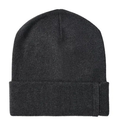 Brunello Cucinelli Cashmere Monili-detail Beanie In Black