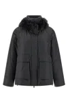 Brunello Cucinelli Cashmere Neck Down Jacket In Black