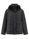 Brunello Cucinelli Cashmere Neck Down Jacket In Gray