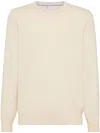 Brunello Cucinelli Men's Lightweight Cotton Sweater In Beige