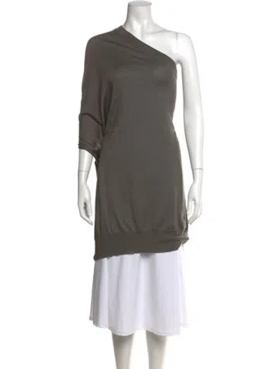 Pre-owned Brunello Cucinelli Cashmere One-shoulder Sweater In Grey