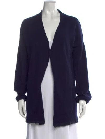 Pre-owned Brunello Cucinelli Cashmere Open Front Sweater In Blue