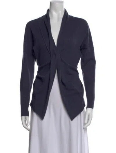 Pre-owned Brunello Cucinelli Cashmere Open Front Sweater In Blue