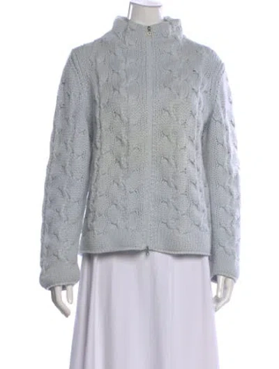 Pre-owned Brunello Cucinelli Cashmere Open Front Sweater In Blue