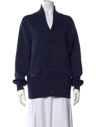 Pre-owned Brunello Cucinelli Cashmere Open Front Sweater In Blue