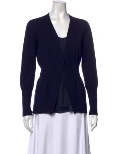 Pre-owned Brunello Cucinelli Cashmere Open Front Sweater In Blue