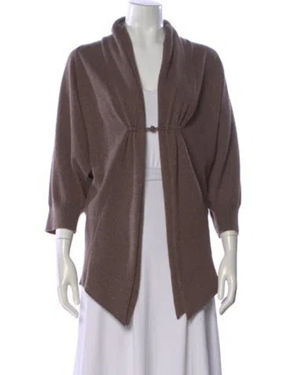 Pre-owned Brunello Cucinelli Cashmere Open Front Sweater In Brown