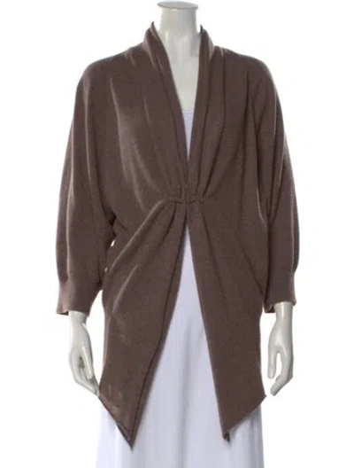 Pre-owned Brunello Cucinelli Cashmere Open Front Sweater In Brown