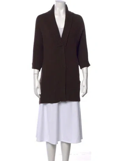 Pre-owned Brunello Cucinelli Cashmere Open Front Sweater In Brown