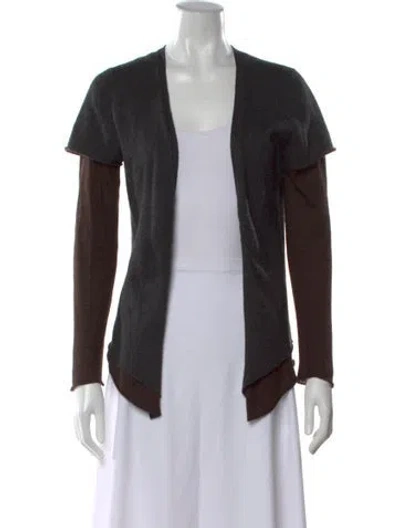 Pre-owned Brunello Cucinelli Cashmere Open Front Sweater In Brown