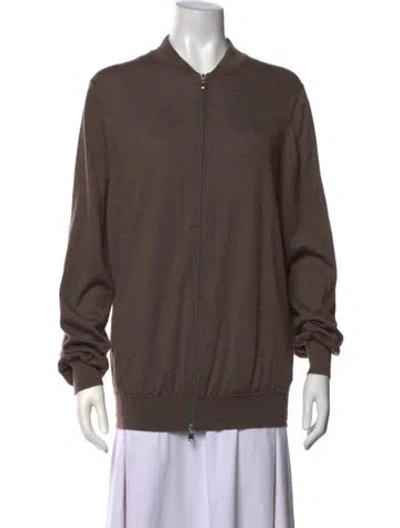Pre-owned Brunello Cucinelli Cashmere Open Front Sweater In Brown