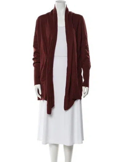 Pre-owned Brunello Cucinelli Cashmere Open Front Sweater In Burgundy