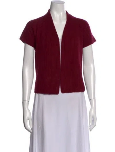 Pre-owned Brunello Cucinelli Cashmere Open Front Sweater In Burgundy