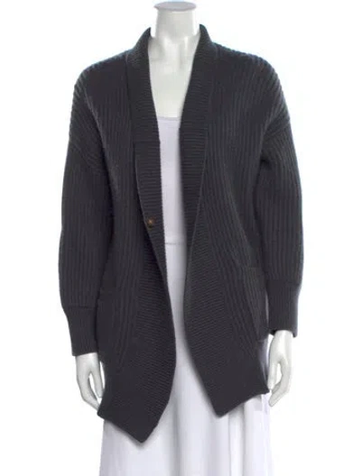 Pre-owned Brunello Cucinelli Cashmere Open Front Sweater In Gray